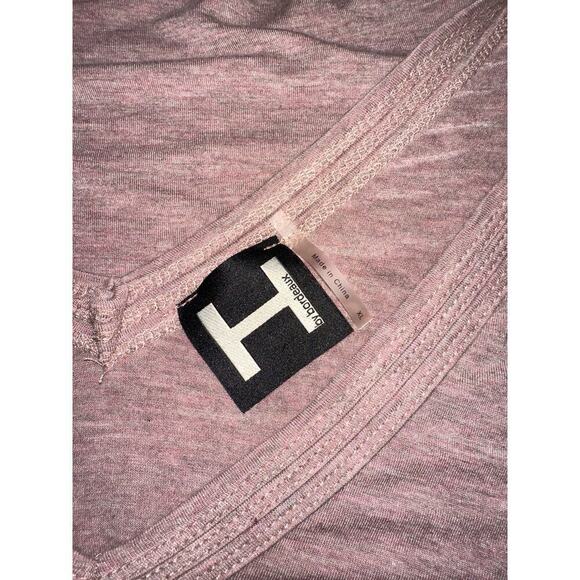 Nordstrom H by Bordeaux Women's Super Soft V-Neck Stretch Tee Size XL Pink Gray - Picture 8 of 9